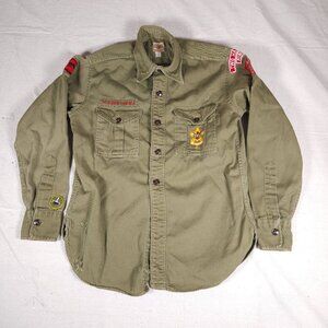 Vintage Boy Scout Uniform Shirt Two Harbors MN First Class Printing Patrol Youth